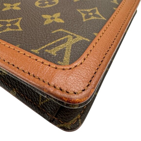 LOUIS VUITTON Brown Monogram Leather Pochette Clutch Bag - Picture 5 of 8